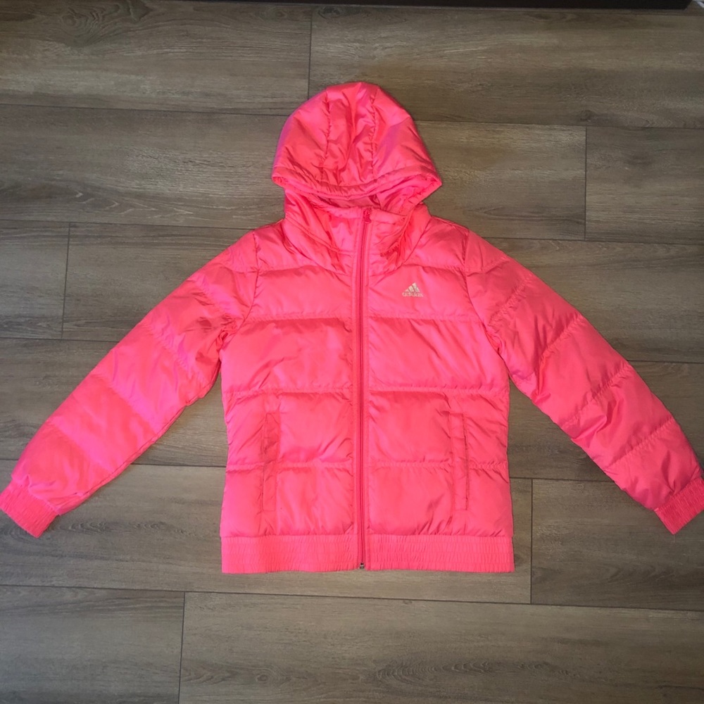Adidas pink puffer jacket